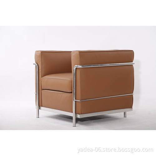 Replica Italian Leather Le Corbusier Furniture LC2 Armchair Sofa